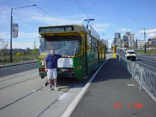 One of many trams Melbourne has.  Click on the picture to follow up on the history of the tram service by MTram.  